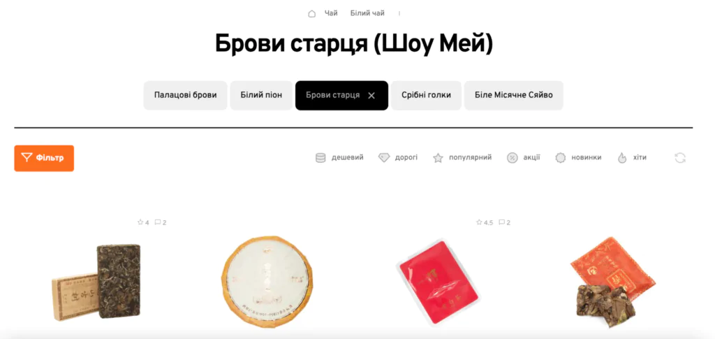 кейс TheTea: приклад оформлення сторінки товару